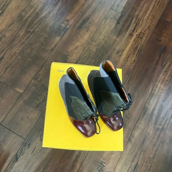Fendi Multicolor High Heel Ankle Boots - Picture 3 of 3